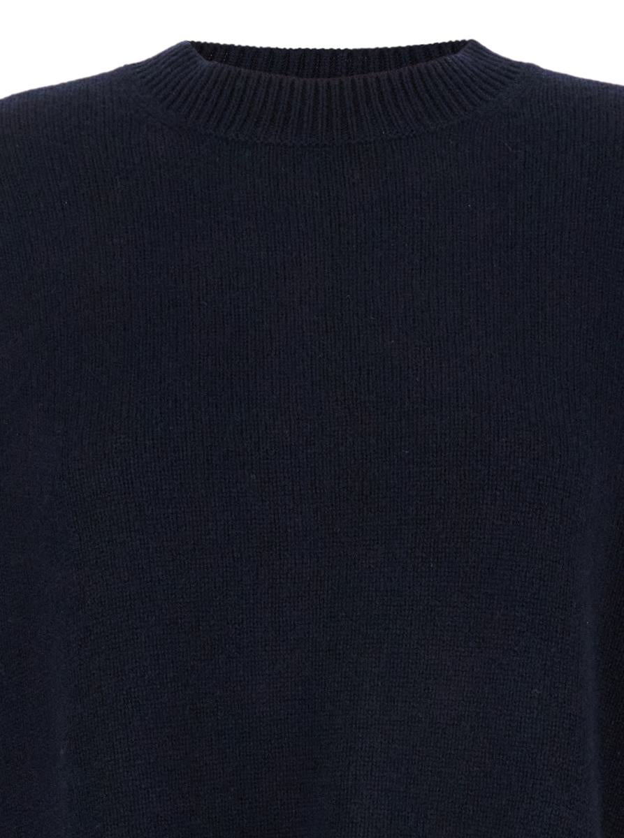 Blue Relaxed Crewneck Sweater In Cashmere Woman