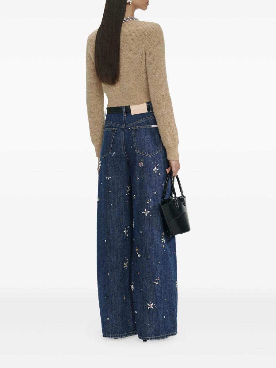 Self-Portrait Brown Embellished Trim Cardigan Clothing