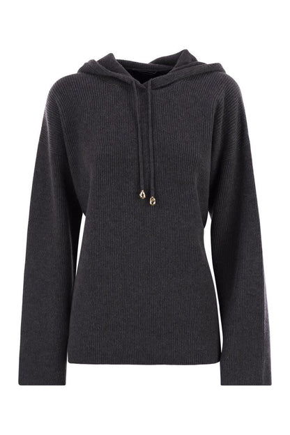 Fabiana Filippi English Ribbed Hooded Sweater