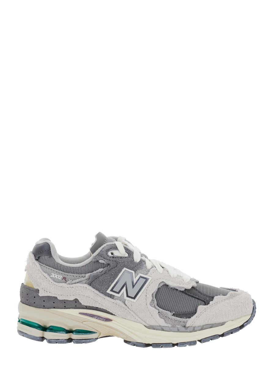 '2002R' Grey Low Top Sneakers With Logo Patch In Suede Unisex