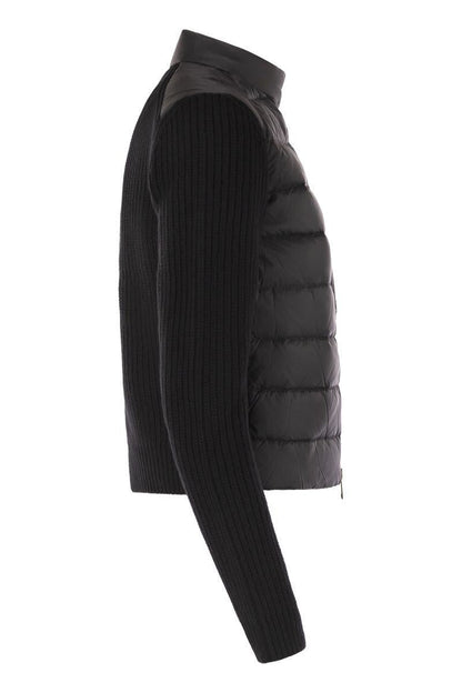 Moncler Padded Wool Cardigan With Zip