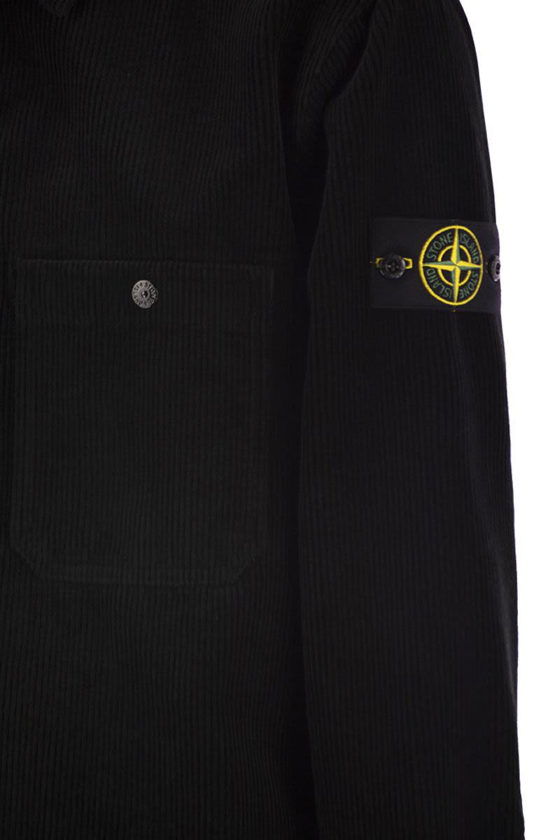 Stone Island Comfortable Overshirt With Pockets And Press Studs
