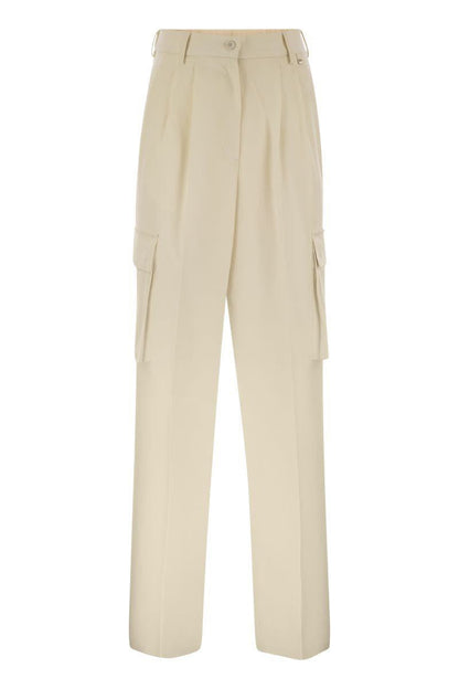 Herno Cargo Trousers In Wool And Viscose Blend