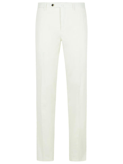 Pt Torino White Cotton Blend Pants