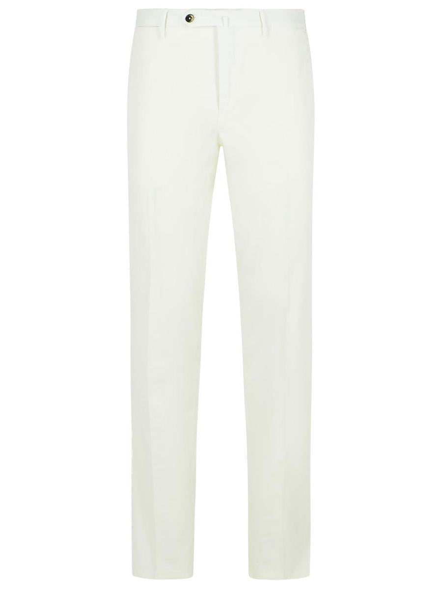 Pt Torino White Cotton Blend Pants