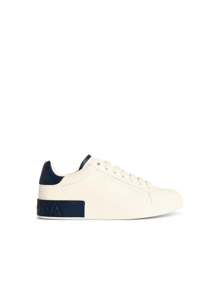 Dolce & Gabbana 'Portofino' White Leather Sneakers