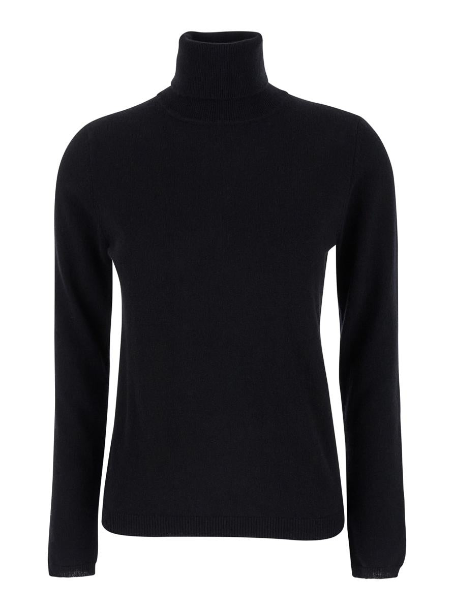 Black High Neck Sweater In Cashmere Woman