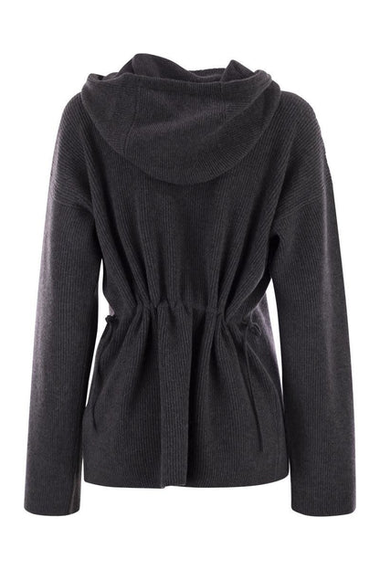 Fabiana Filippi English Ribbed Hooded Sweater