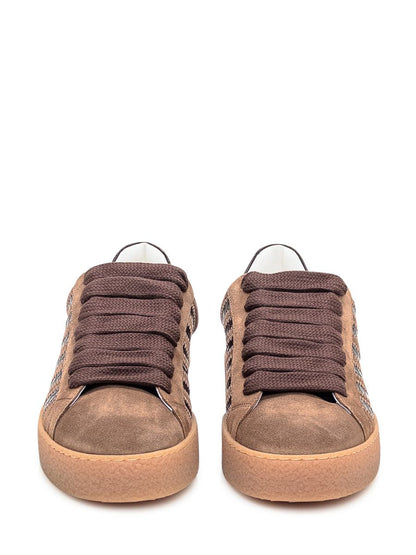 DSQUARED2 Dsquared2 Brown Suede Sneakers With Leather Details