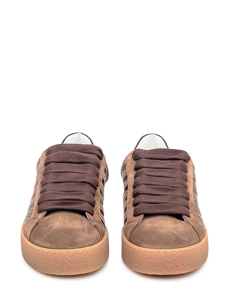 DSQUARED2 Dsquared2 Brown Suede Sneakers With Leather Details