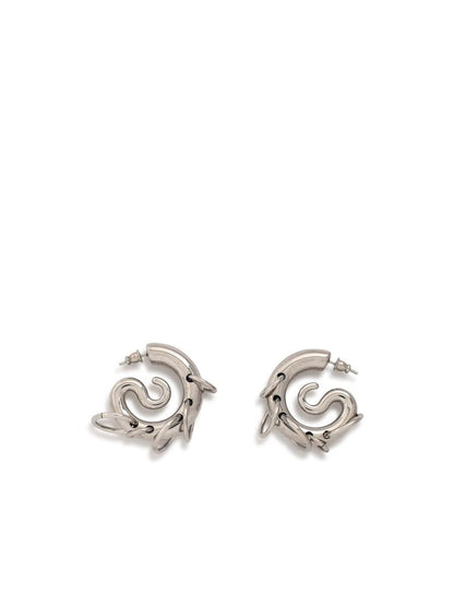 Panconesi Pierced Hoops' Silver Brass Earrings
