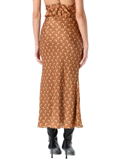 Marine Serre Moon Satin Midi Skirt