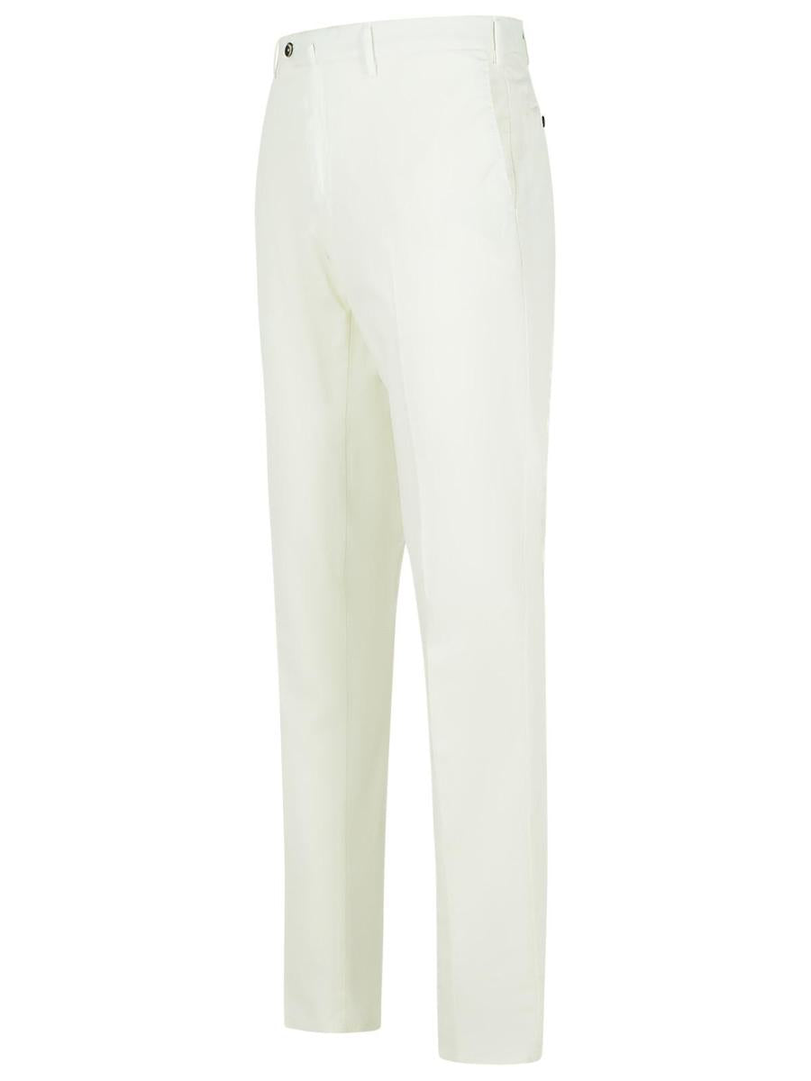 Pt Torino White Cotton Blend Pants