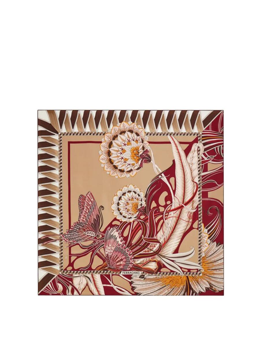 Salvatore Ferragamo Jade Print Silk Scarf Accessories