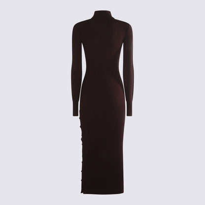 Courrèges Dark Red Viscose Midi Dress