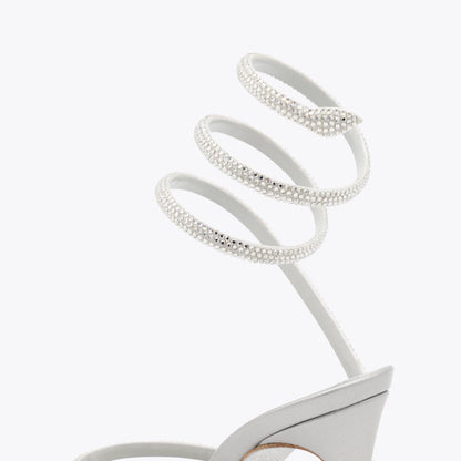 René Caovilla Silver Leather Sandals