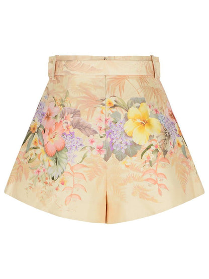 Zimmermann 'Illuminate' Ivory Silk Blend Shorts
