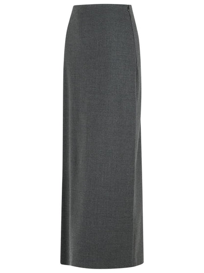 Loulou Studio 'Samos' Graphite Virgin Wool Skirt