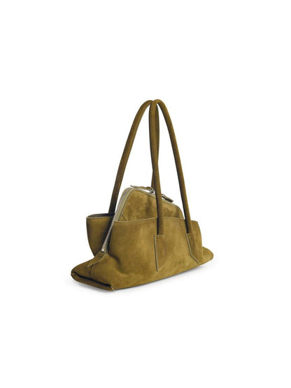 The Attico Small 'La Passeggiata' Khaki Leather Bag