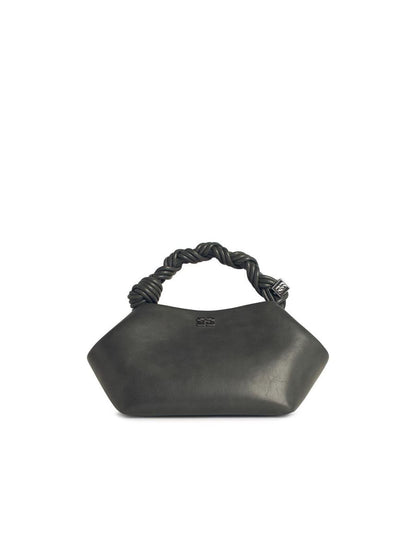 Ganni 'Bou' Small Grey Leather Blend Bag
