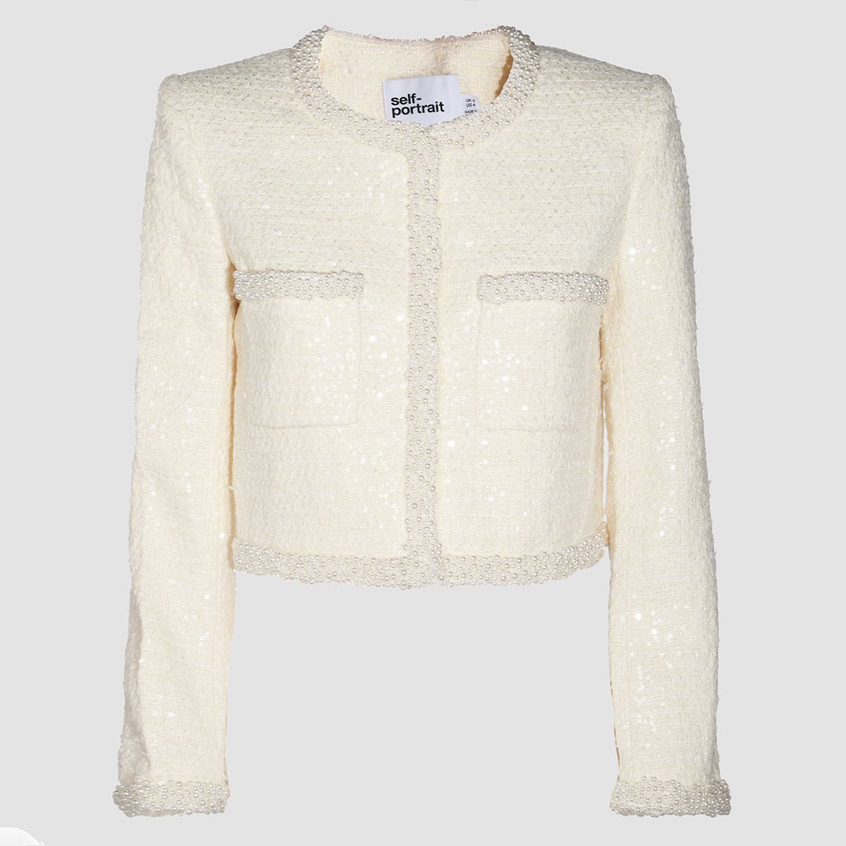 Self-Portrait Cream Casual Jacket