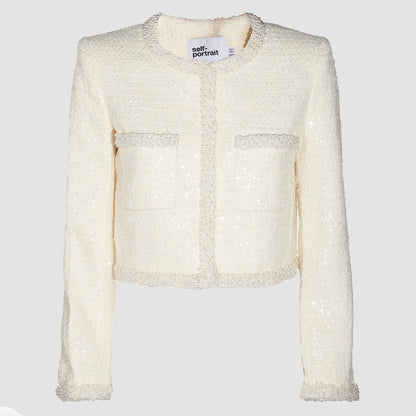 Self-Portrait Cream Casual Jacket