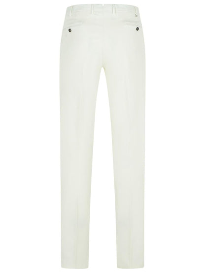 Pt Torino White Cotton Blend Pants