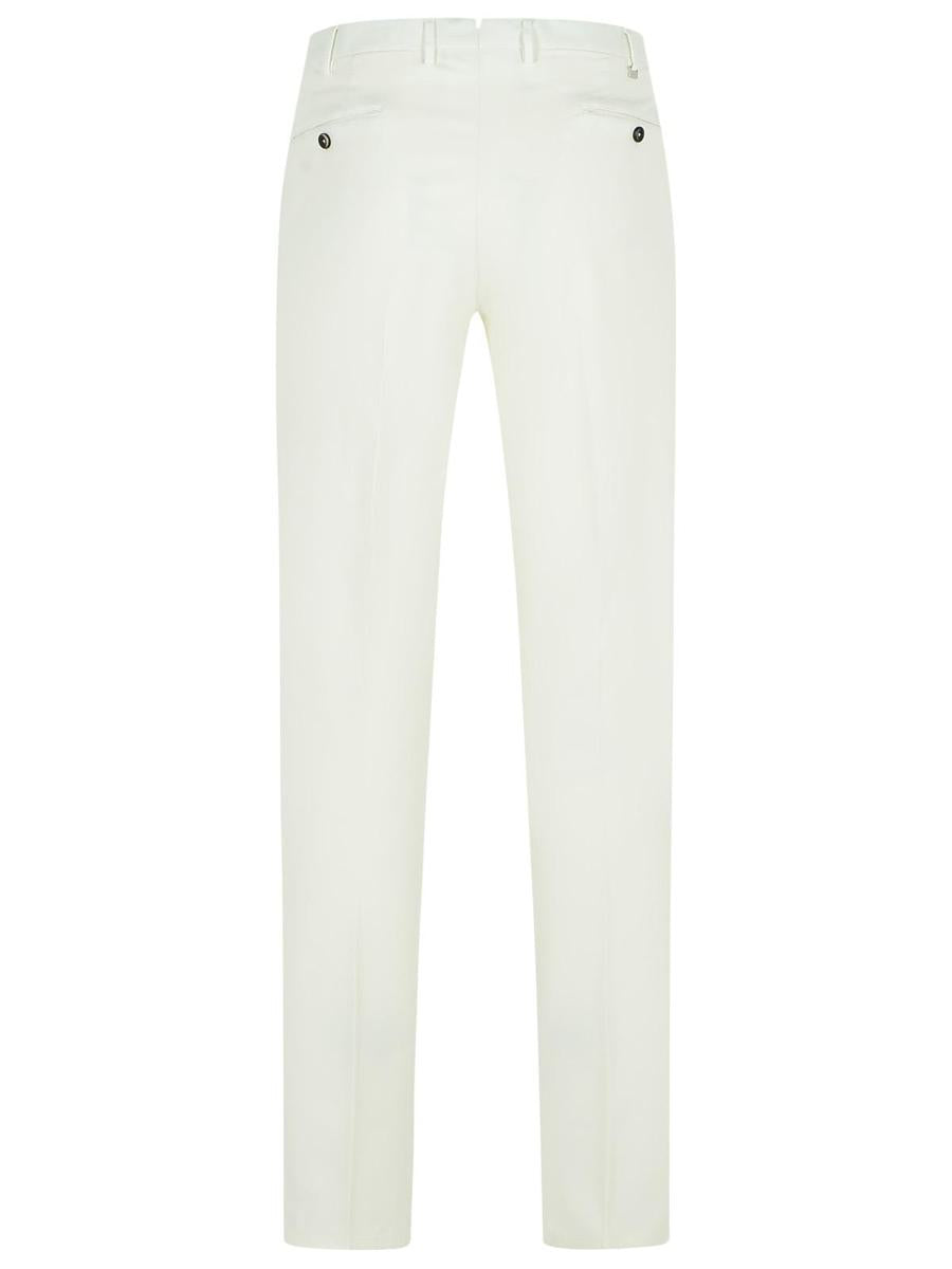Pt Torino White Cotton Blend Pants