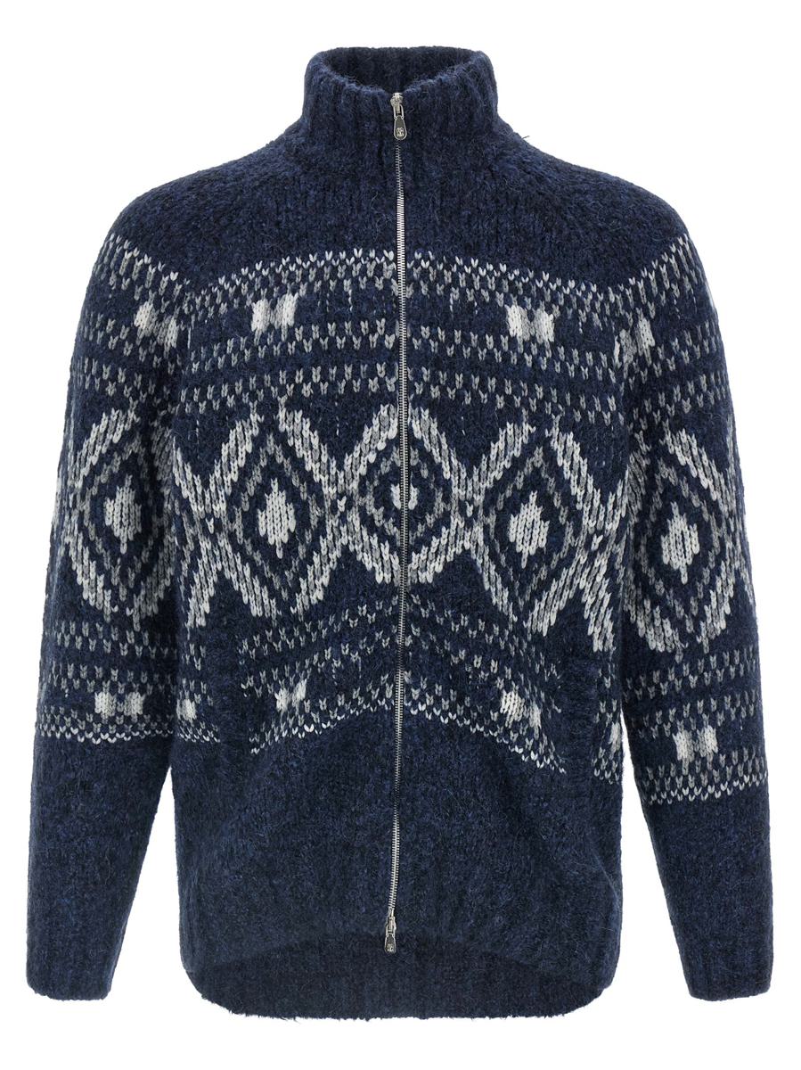 Brunello Cucinelli 'Geometric Jacquard' Cardigan