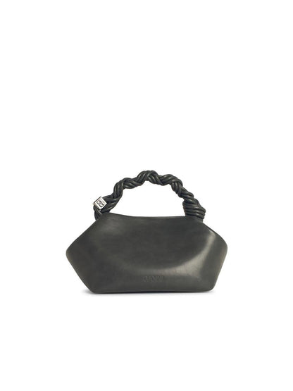 Ganni 'Bou' Small Grey Leather Blend Bag