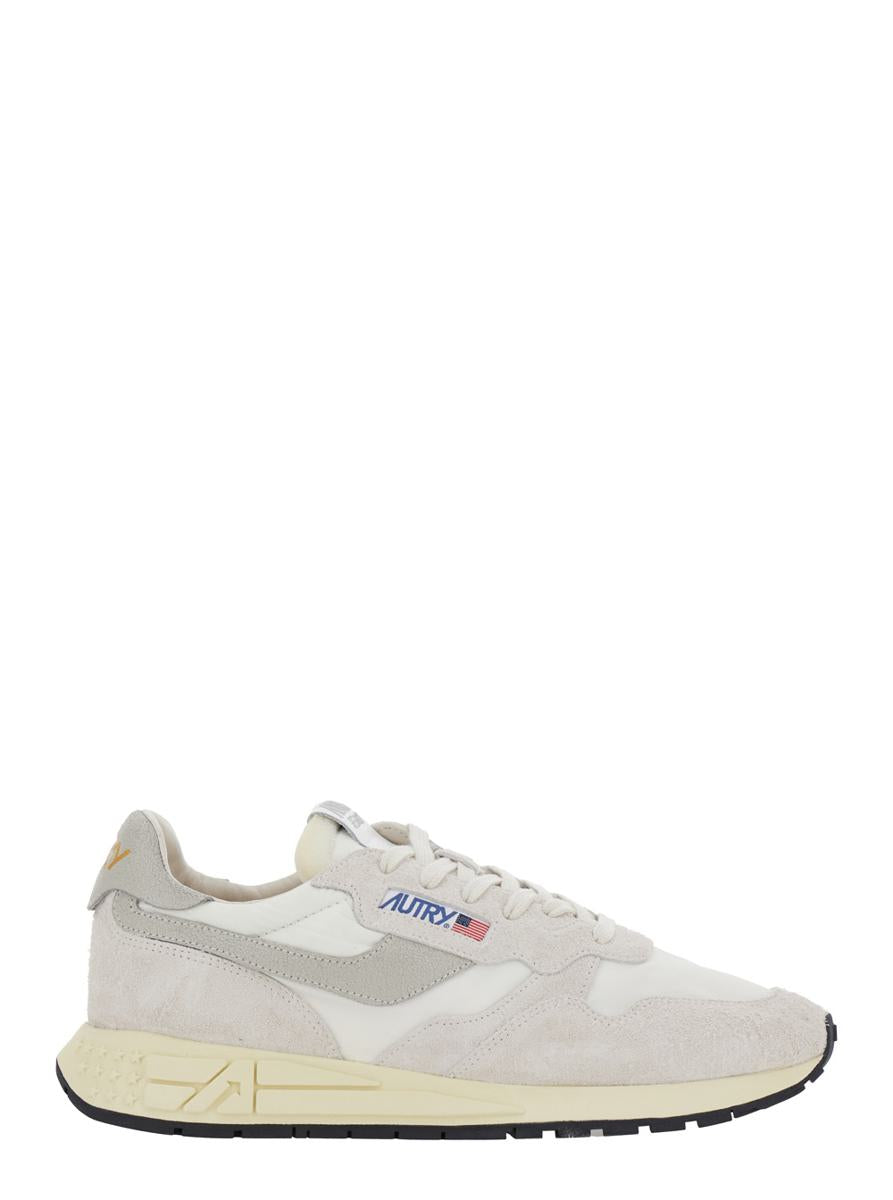 'Reel Wind' Grey Low Top Sneakers With Logo Detail In Suede Man