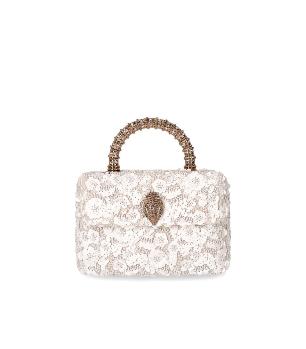 Kurt Geiger London Kensington Paillettes Mini White Handbag