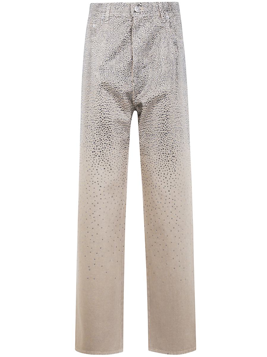 Golden Goose "Journey W`S" Pant Kim Cotton Denim Full Sky Wash With Crystall Degrade` Clothing