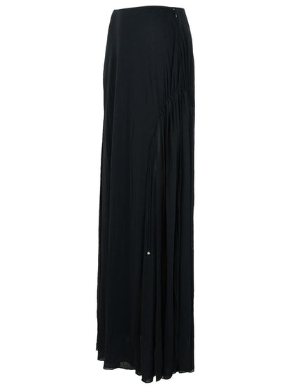 Lanvin 'Flared' Black Viscose Blend Skirt