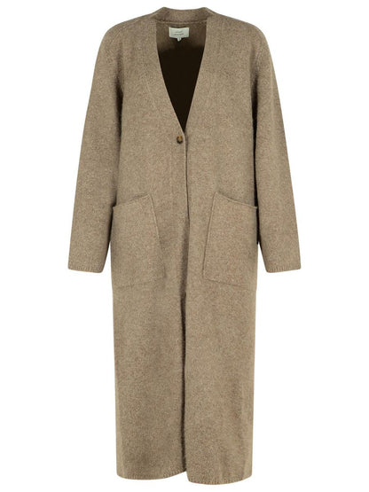 Loulou Studio Wool Blend Cenere Melange Cardigan