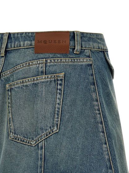 Alexander McQueen Denim Mini Skirt