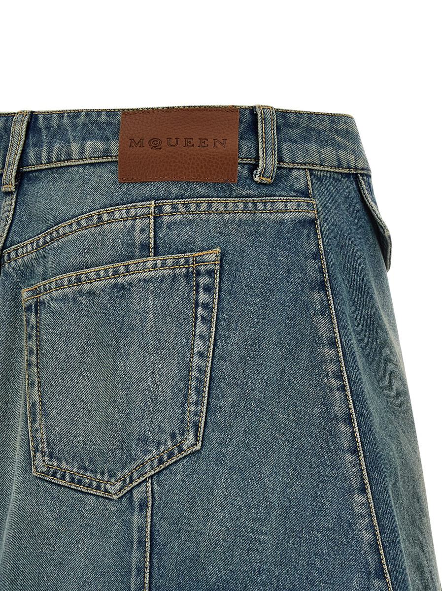 Alexander McQueen Denim Mini Skirt