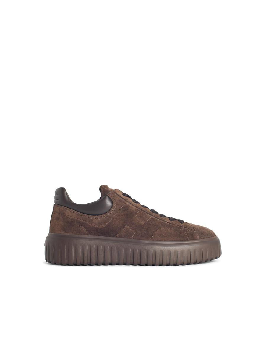 Hogan 'H-Stripes' Brown Suede Sneakers
