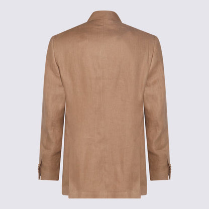 Lardini Camel Linen Suits