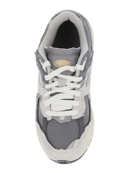 '2002R' Grey Low Top Sneakers With Logo Patch In Suede Unisex