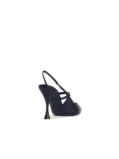 Dolce & Gabbana Black Leather Slingbacks