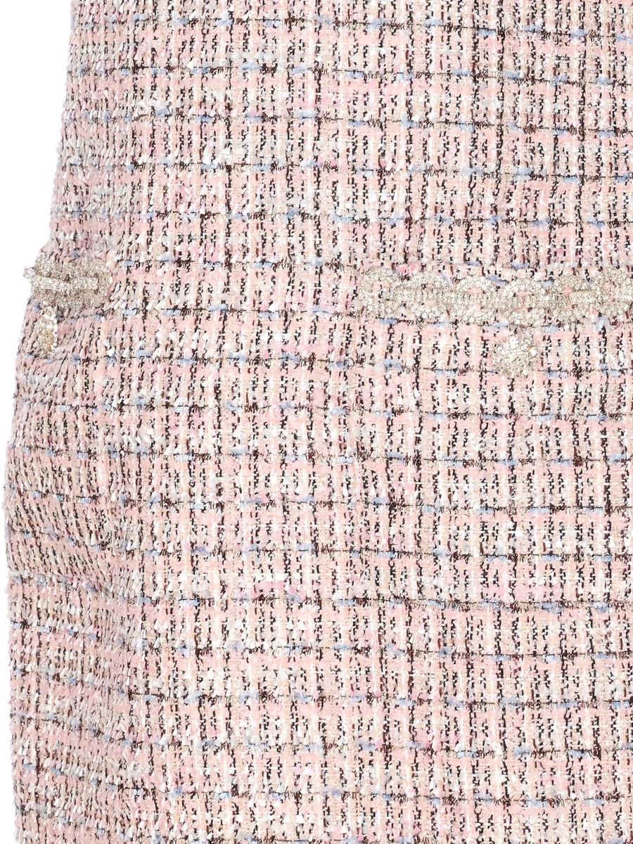 Self-Portrait Pink Boucle Sleeveless Mini Dress Clothing