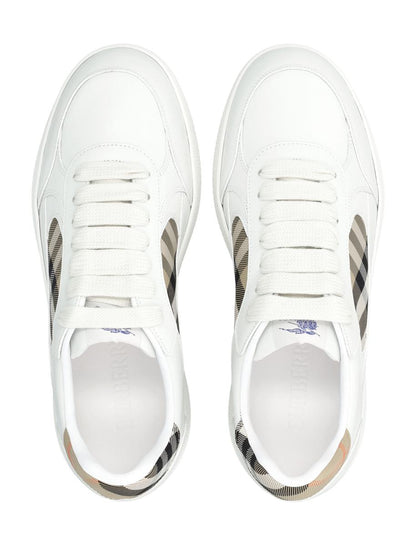 Burberry Leather And Check Terrace Sneakers