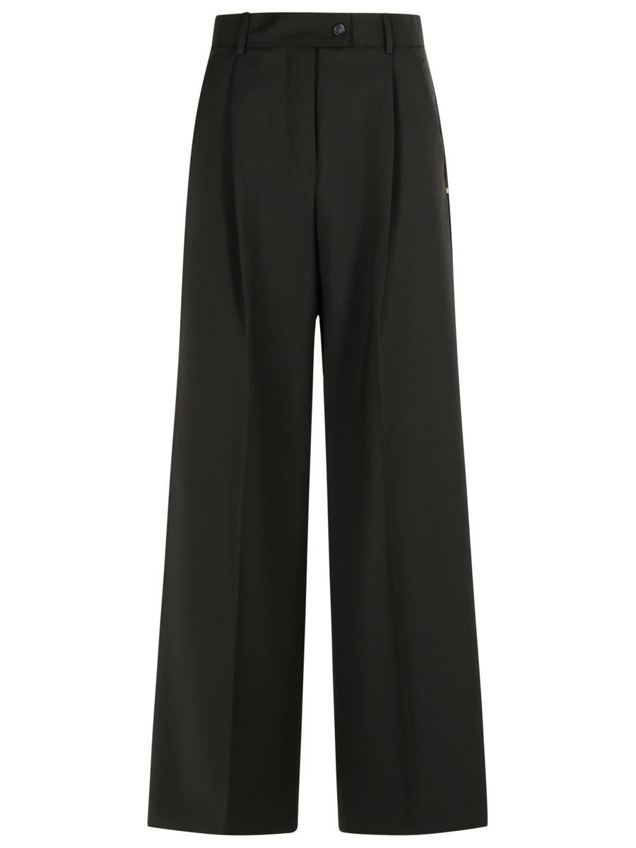 Sportmax 'Vela' Dark Brown Virgin Wool Pants