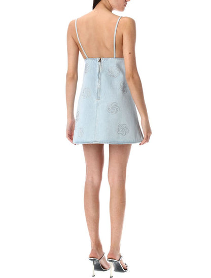 Rotate Birger Christensen Denim Stud Mini Dress