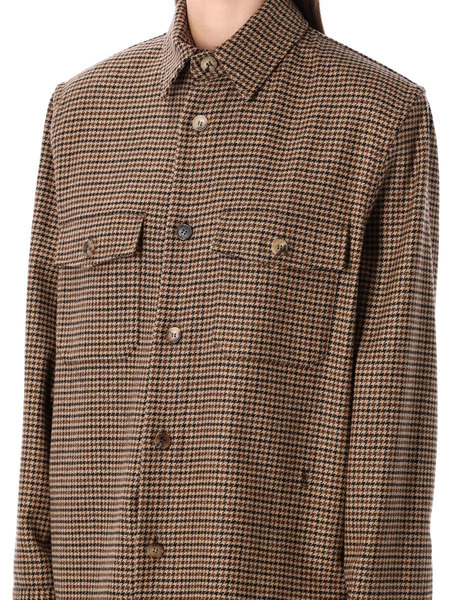 Saint Laurent Puppytooth Wool Blend Overshirt