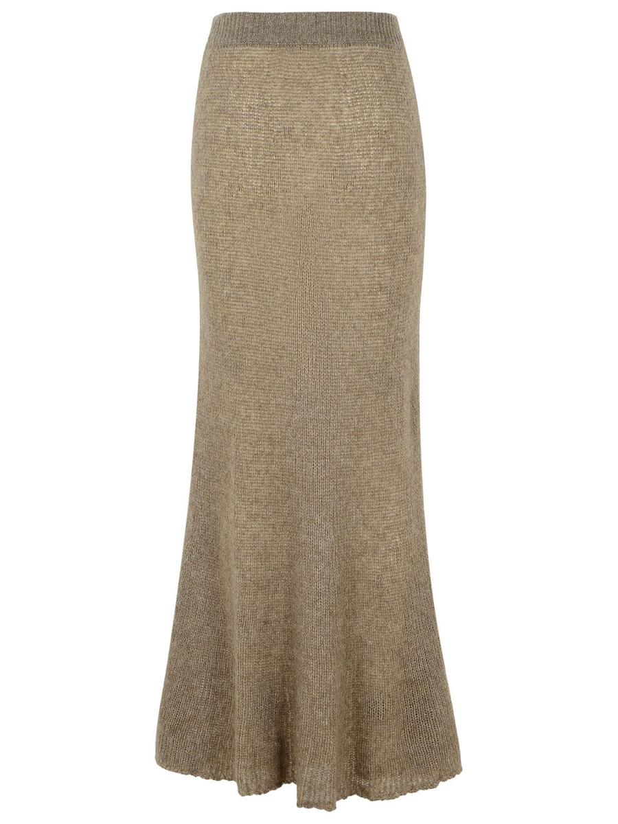 Lisa Yang 'Kelsy' Long Skirt In Brown Silk Blend