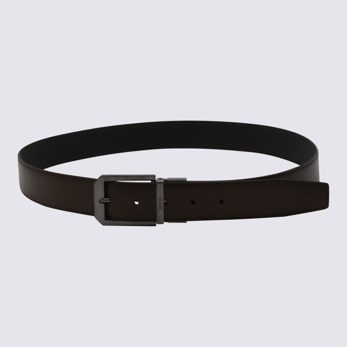 Zegna Black Leather Belt