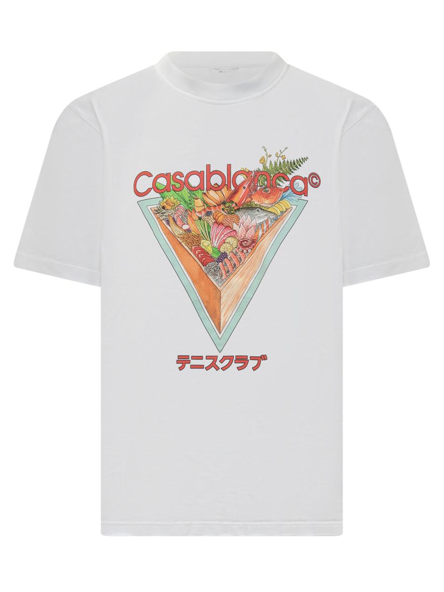 Casablanca White Casablanca T-Shirt With Sushi Graphic Print
