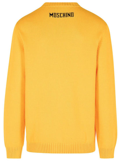Moschino 'Smile' Yellow Cotton Blend Sweater